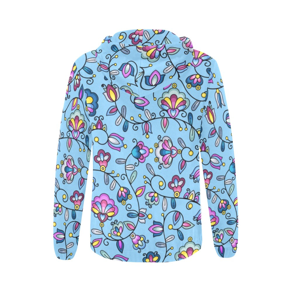 Autumn Bundle Blessing Blue Full Zip Hoodie for Women
