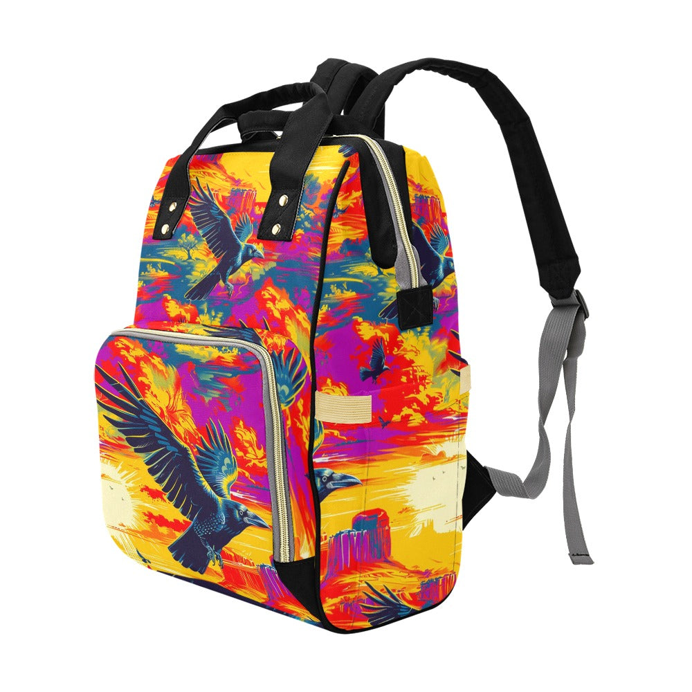 Crow Spreads His Wings Multi-Function Diaper Backpack/Diaper Bag