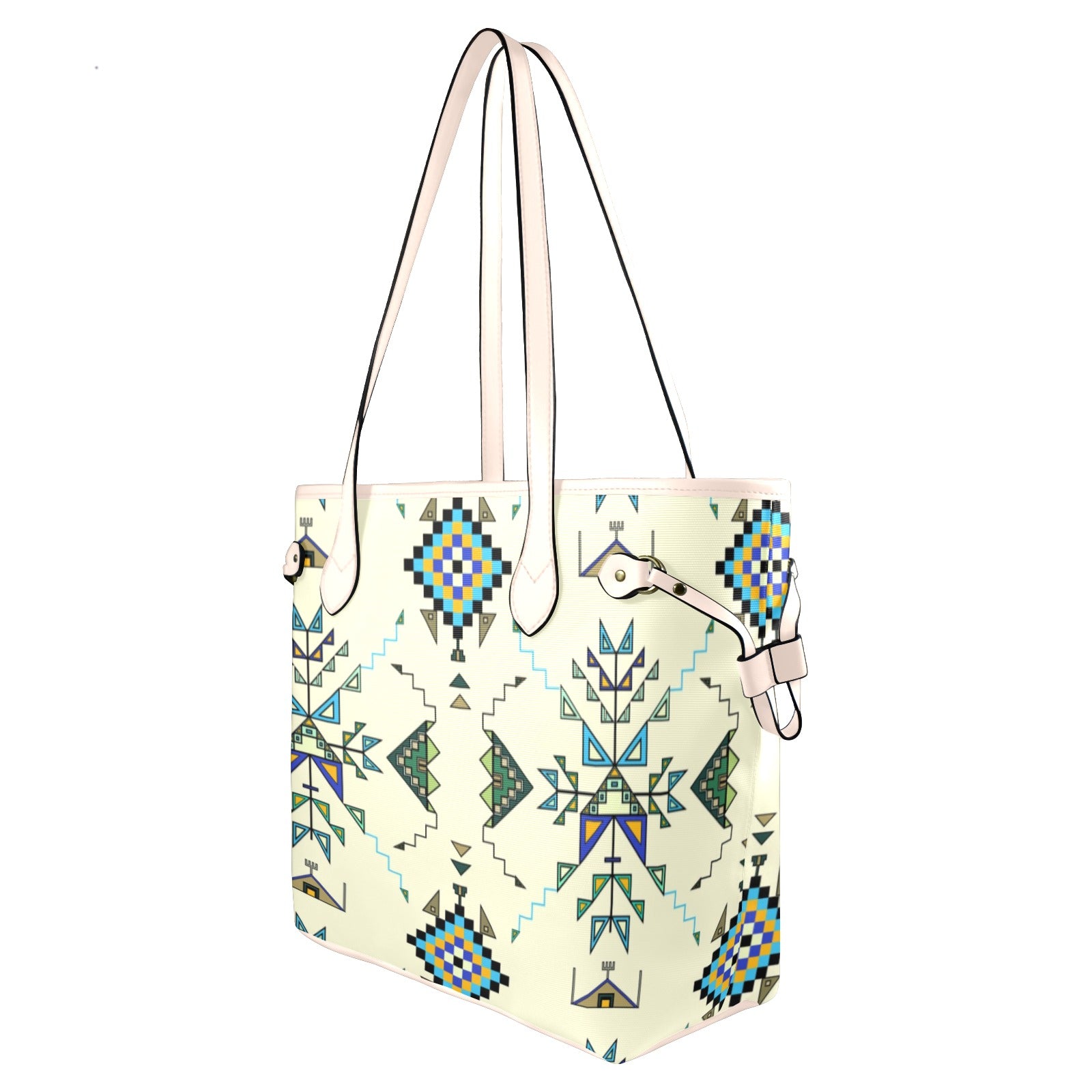 Bear Shield Cream Clover Canvas Tote Bag