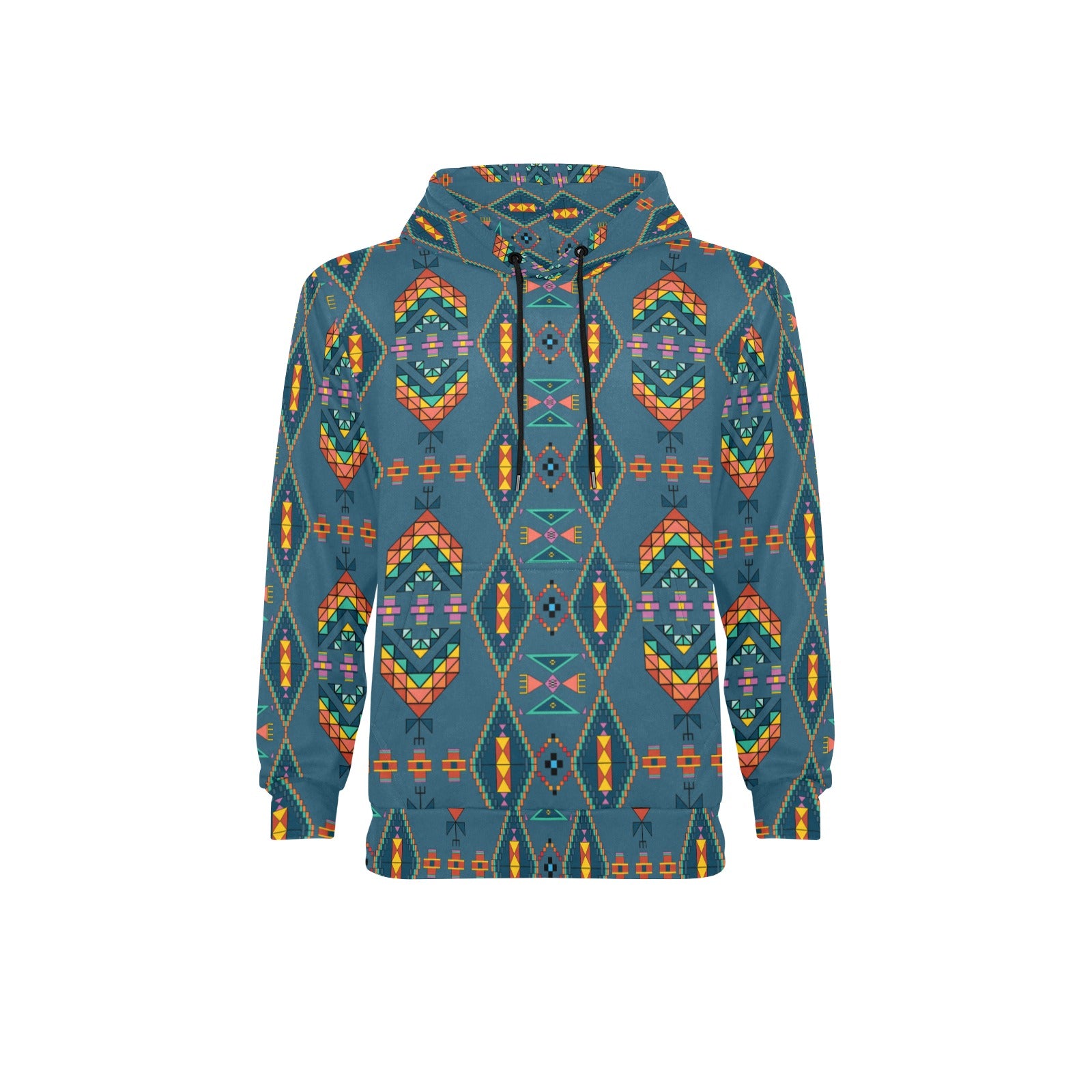 Travois Tipi Deep Lake Men's Long Sleeve Fleece Hoodie