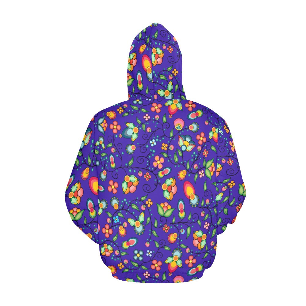 Floral Bounty Blue Hoodie for Men (USA Size)