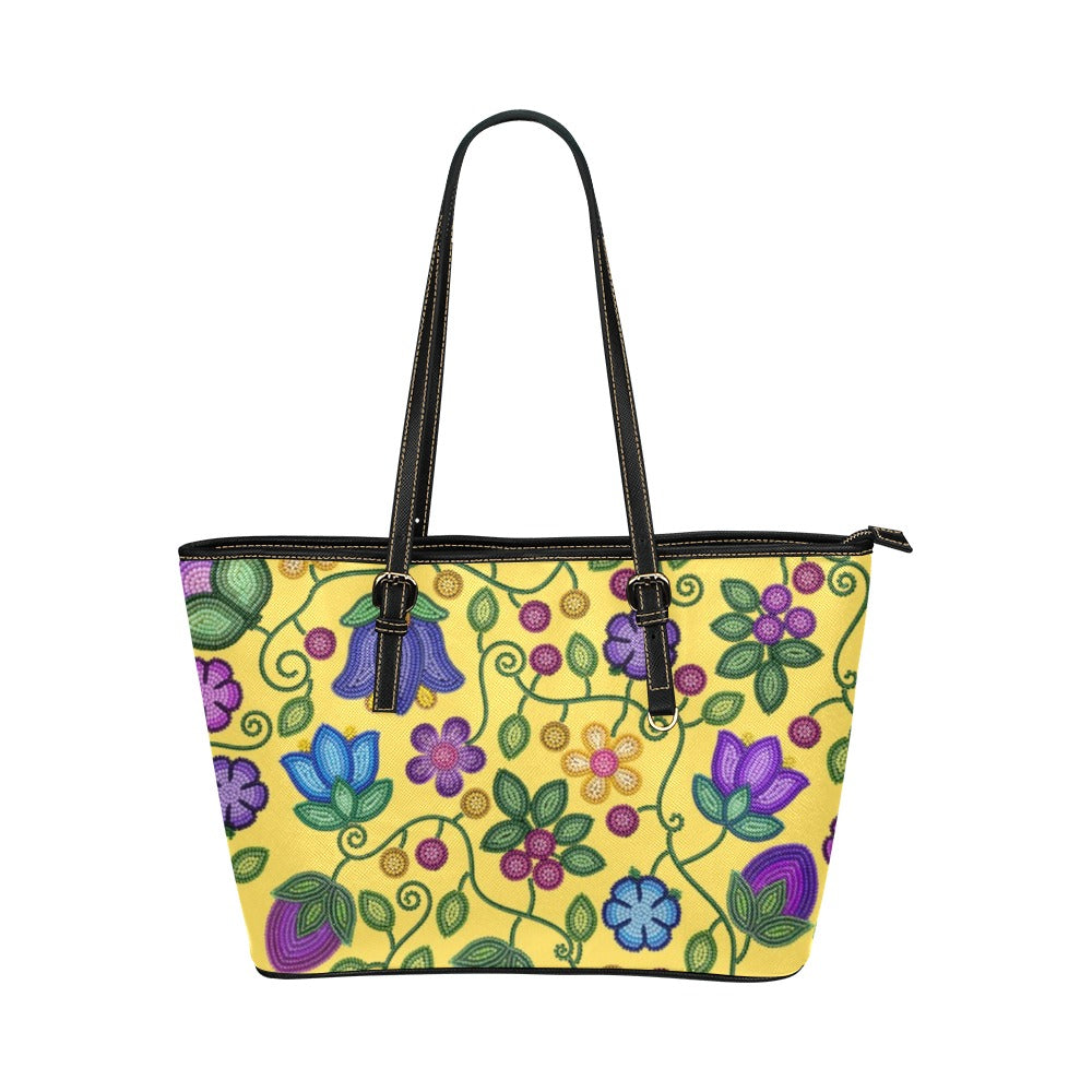 Bloom Uplift Yellow Leather Tote Bag/Large