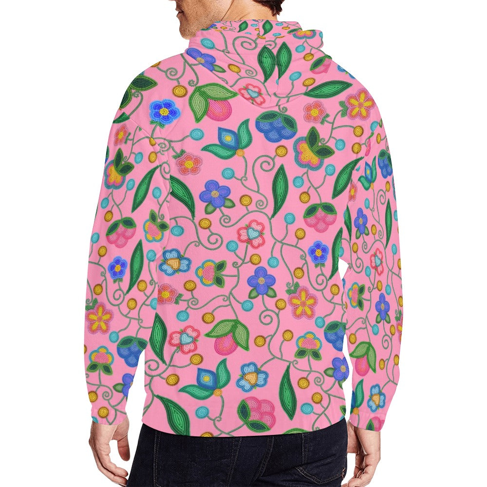 Skyberry Serenade Pink Men's Zipper Hoodie