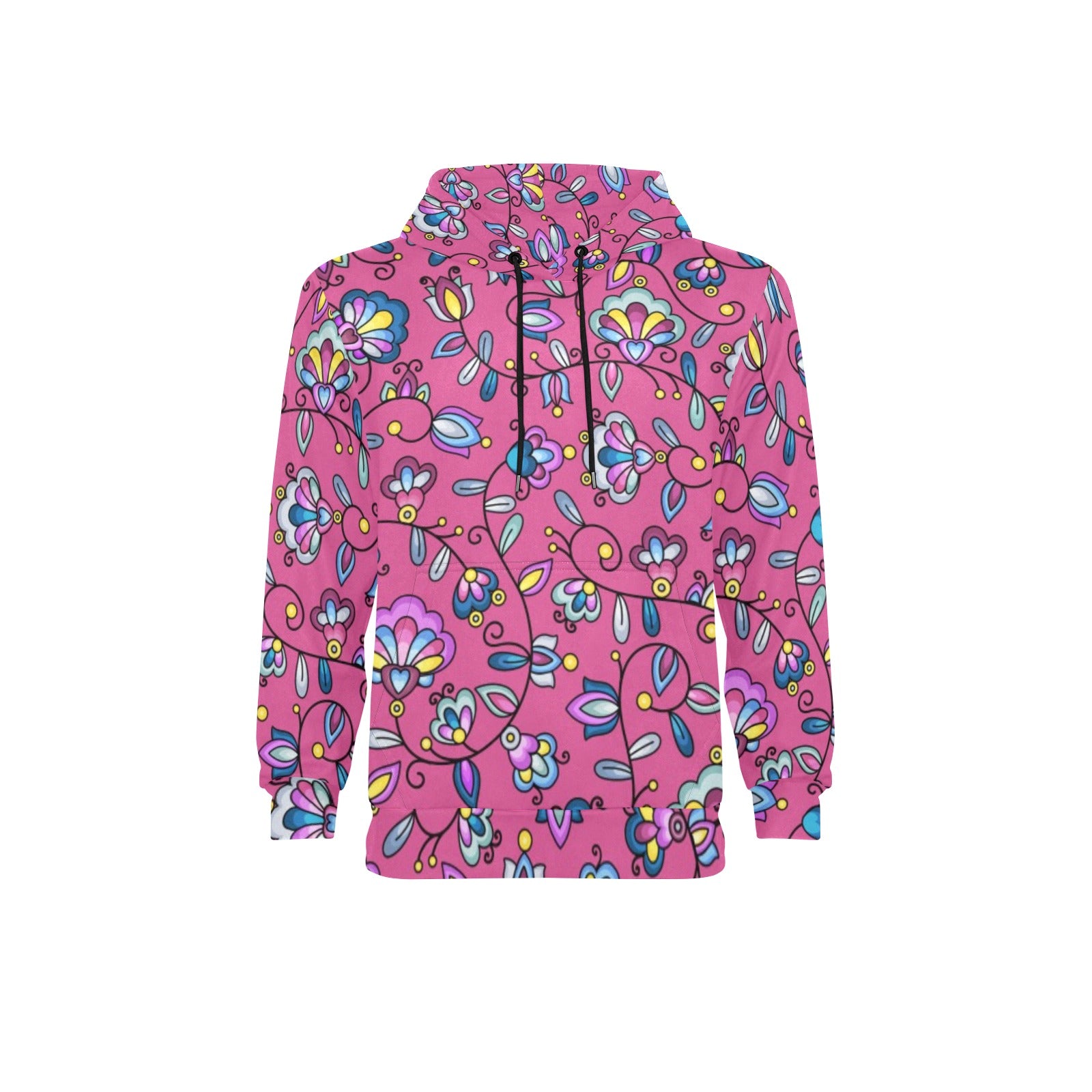 Autumn Bundle Blessing Pink Men's Long Sleeve Fleece Hoodie