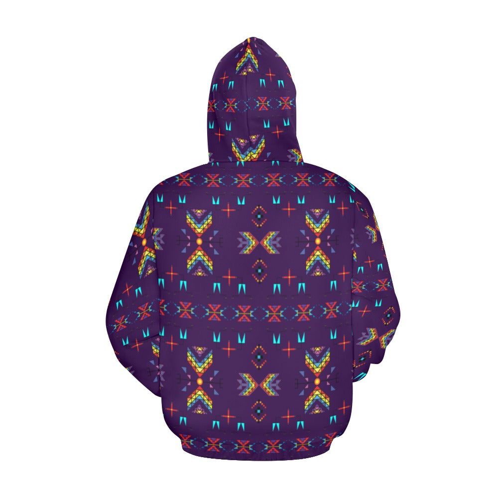 Rainy Chief Rainbow Dark Purple Hoodie for Men (USA Size)