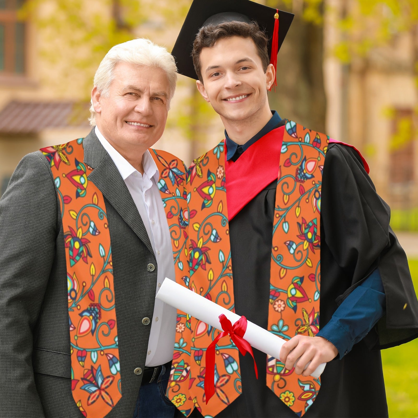 Thorny Path Orange Graduation Stole