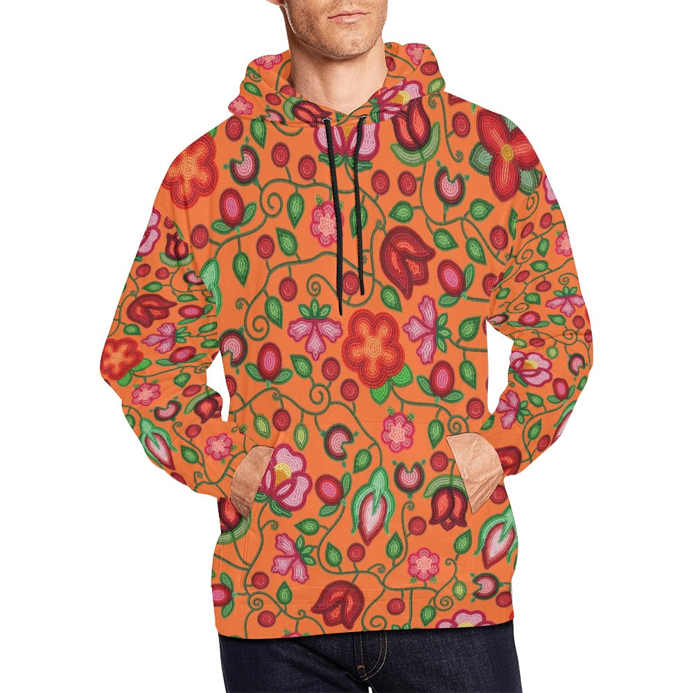 Rose Reverie Orange Hoodie for Men (USA Size)