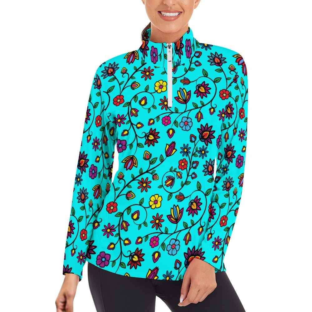 Nature_s Nexus Turquoise Long Sleeve Yoga Shirt