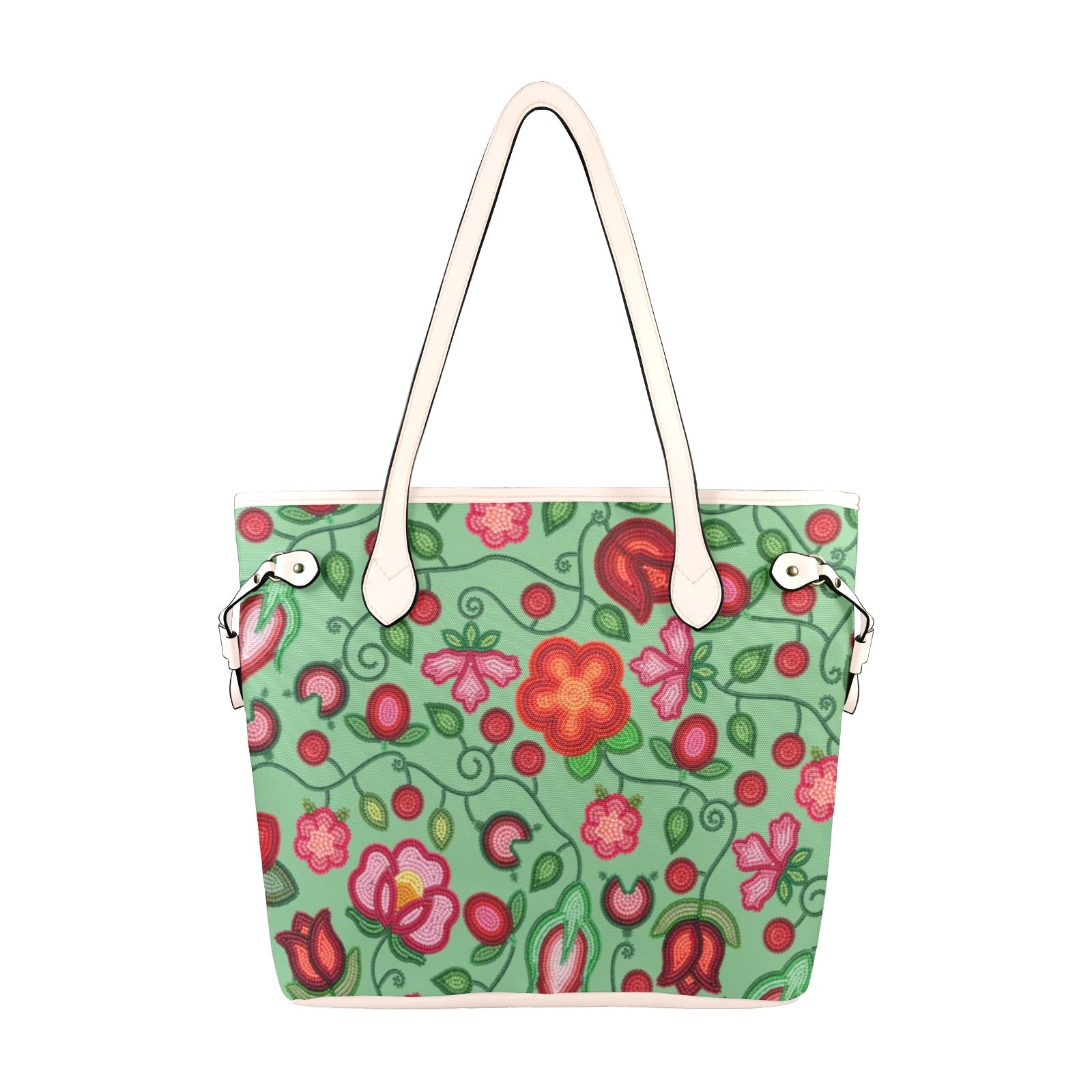 Rose Reverie Green Clover Canvas Tote Bag