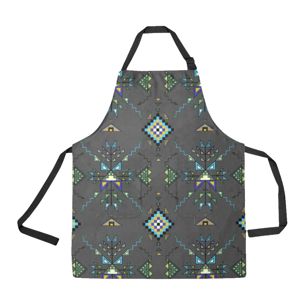 Bear Shield Gray Apron