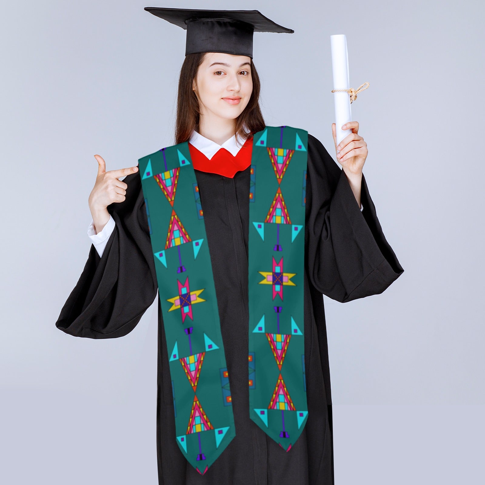 Enemy Territory Teal Graduation Stole
