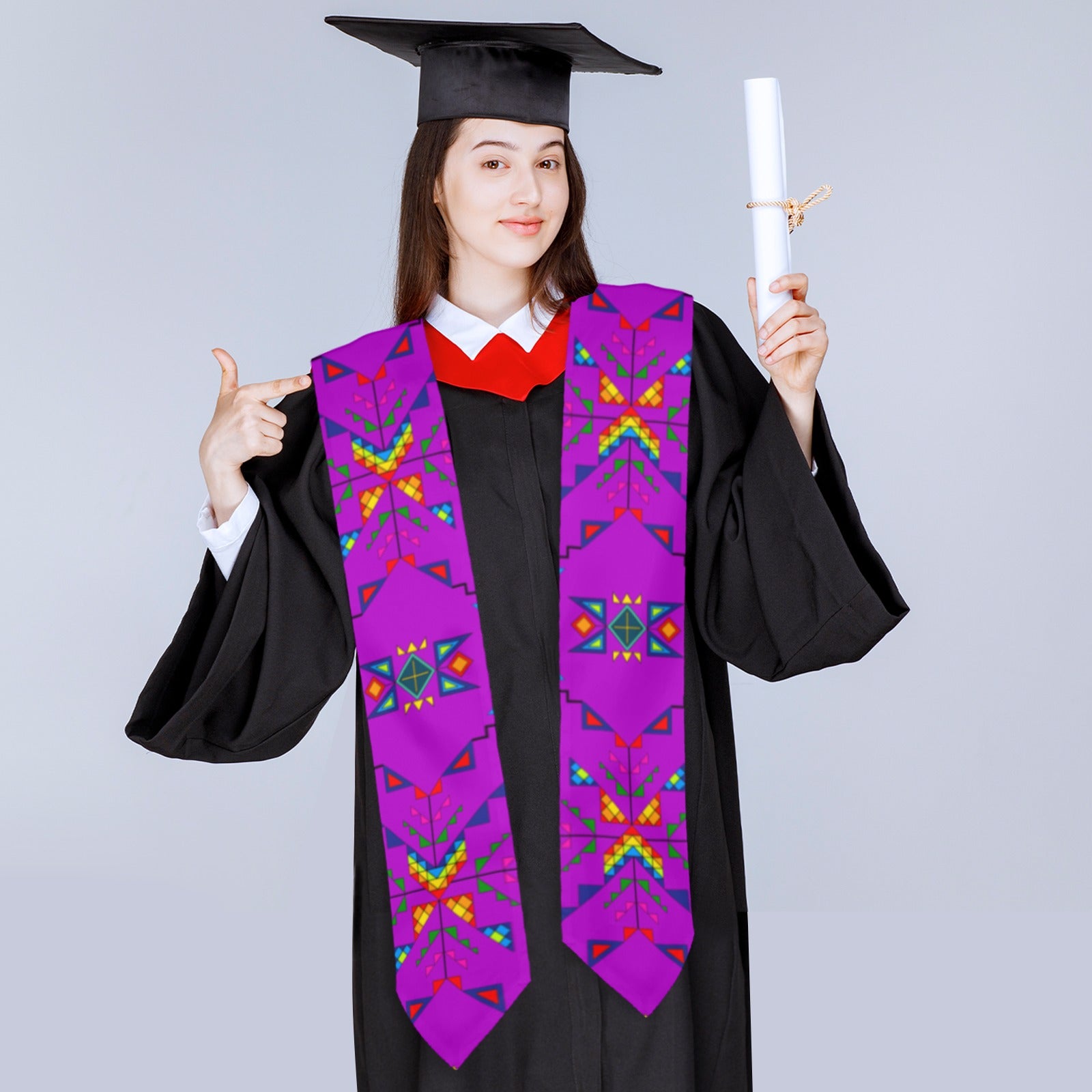 Buffalo Jump Purple Graduation Stole