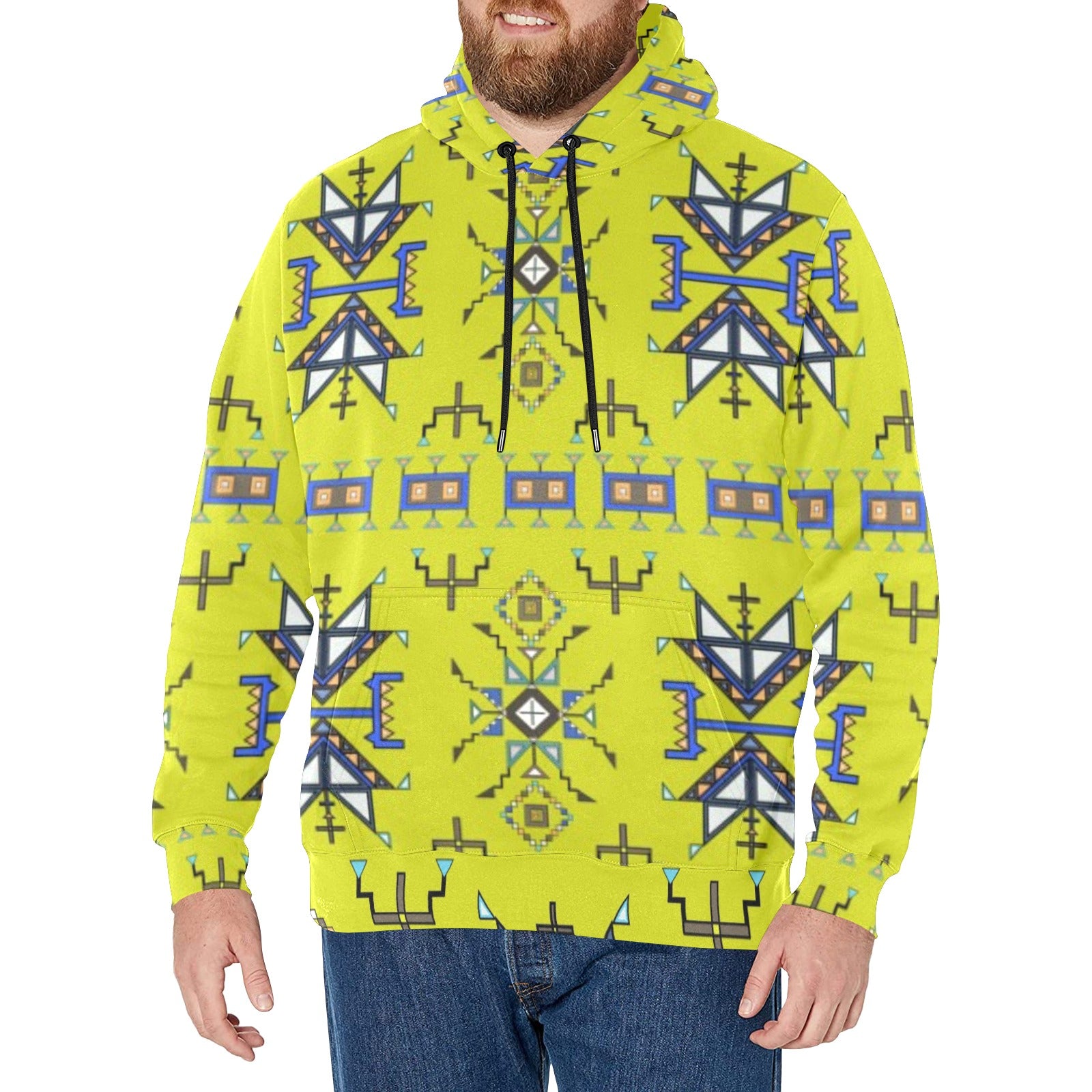 Eagle Strike Lime Men's Long Sleeve Fleece Hoodie