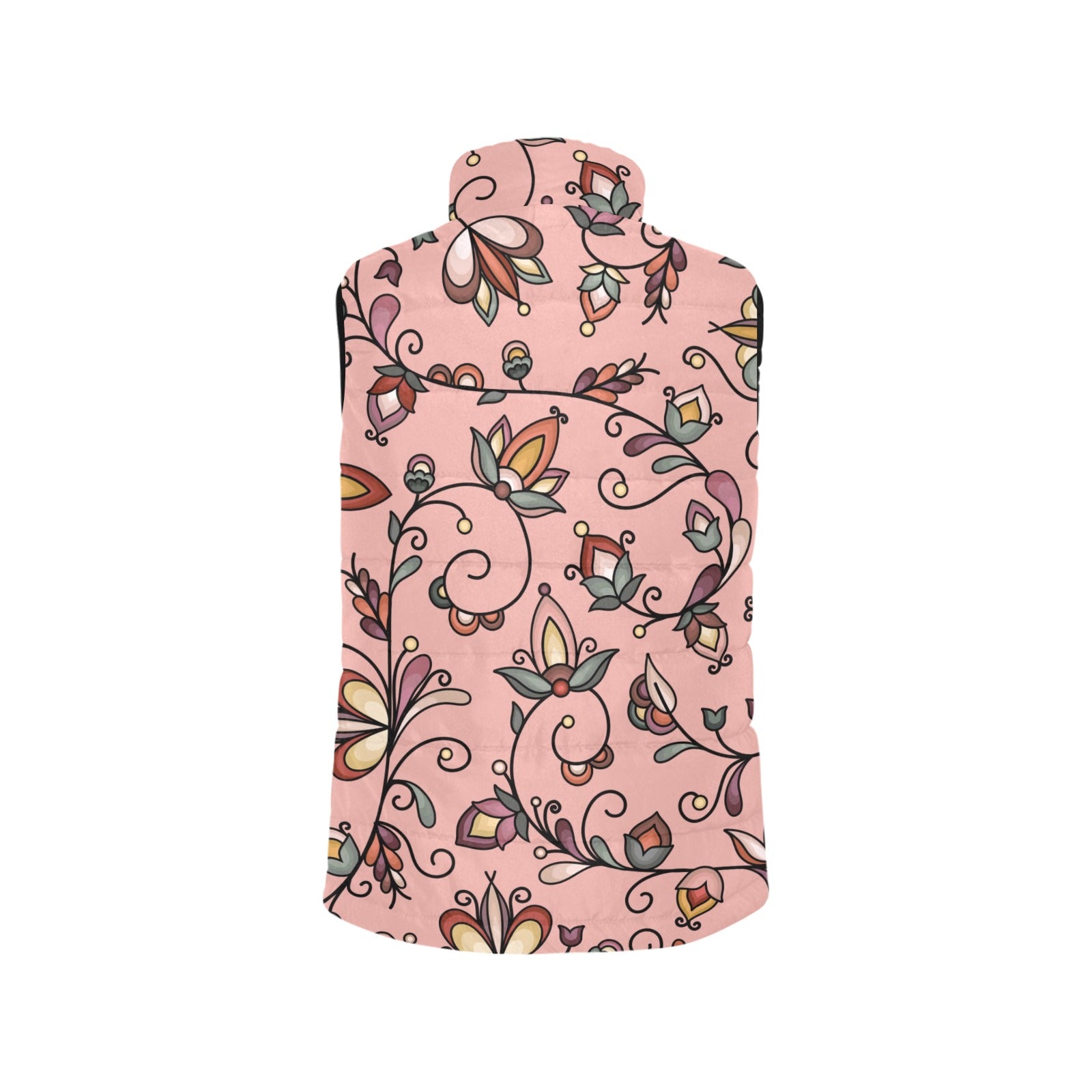 Burnt Sky Petals Peach Women's Padded Vest Jacket