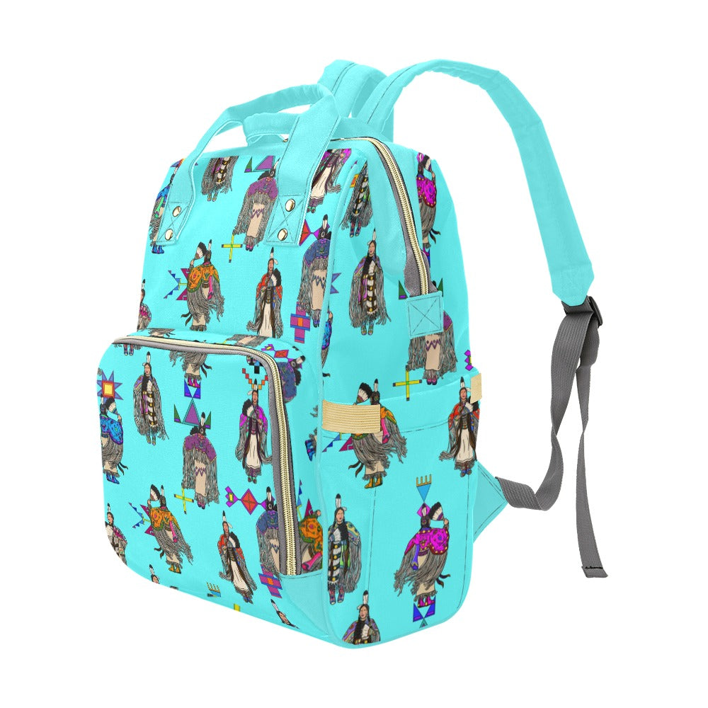 Women's Tradish Dancers Turquoise Multi-Function Diaper Backpack/Diaper Bag