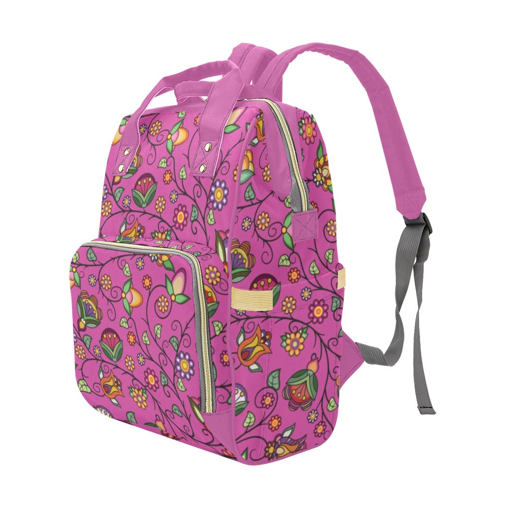 Heartbeat Petals Pink Multi-Function Diaper Backpack/Diaper Bag