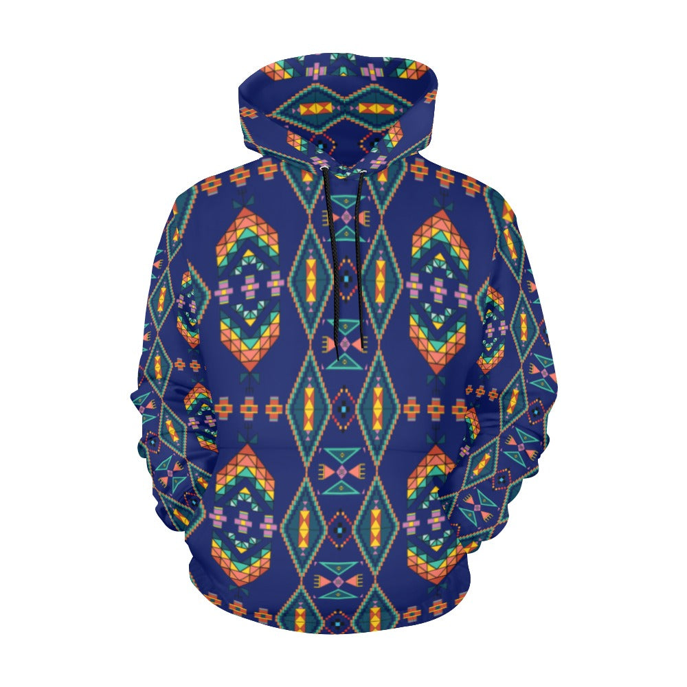 Travois Tipi Blue Hoodie for Women (USA Size)