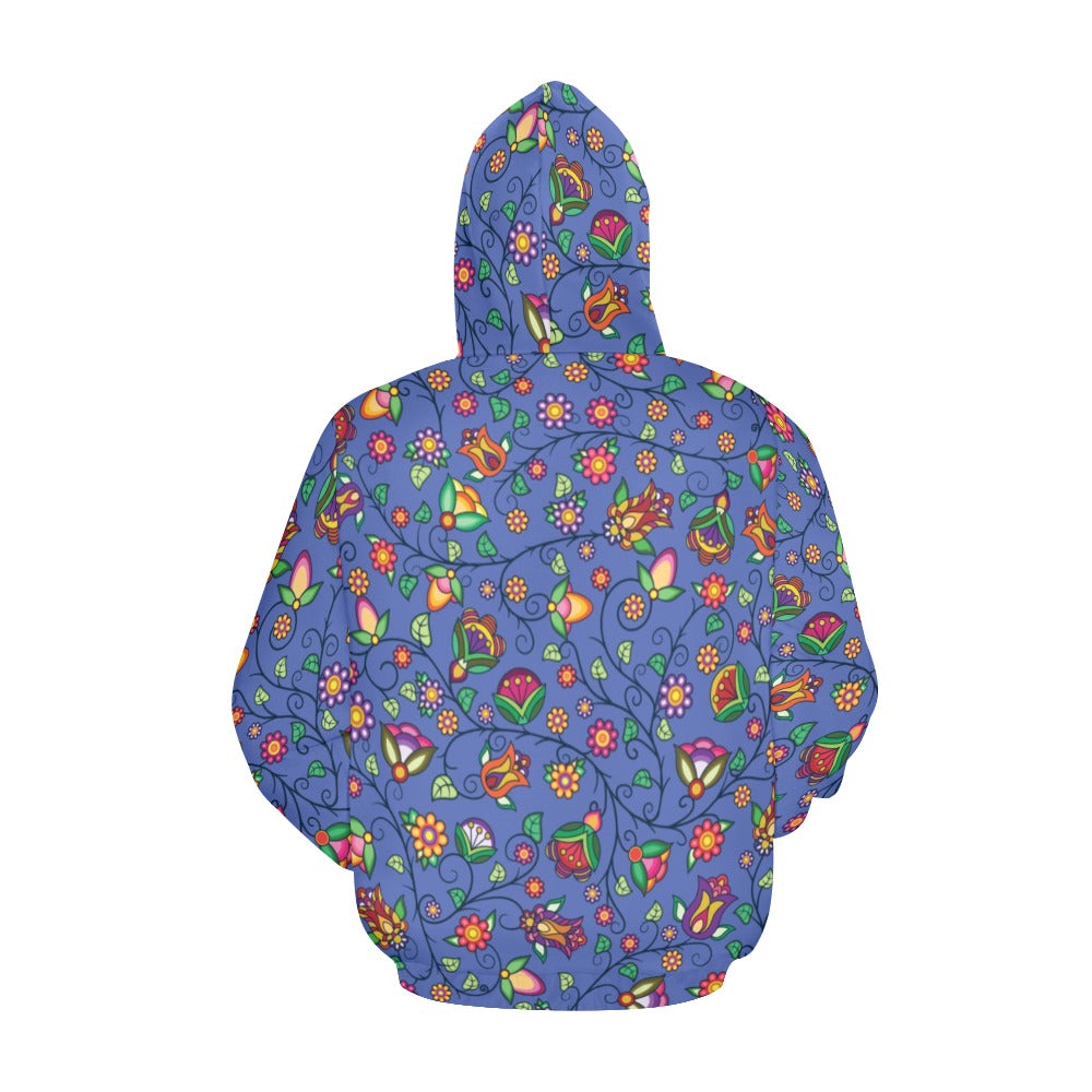 Heartbeat Petals Blue Hoodie for Men (USA Size)