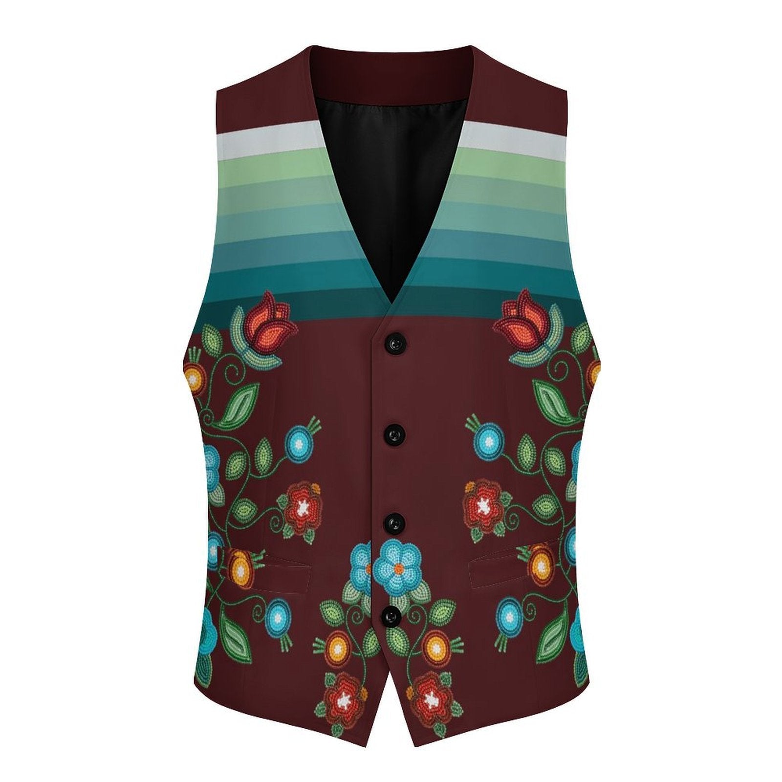 Prairie Fire Petals 1 Men's Sleeveless Suit Vest