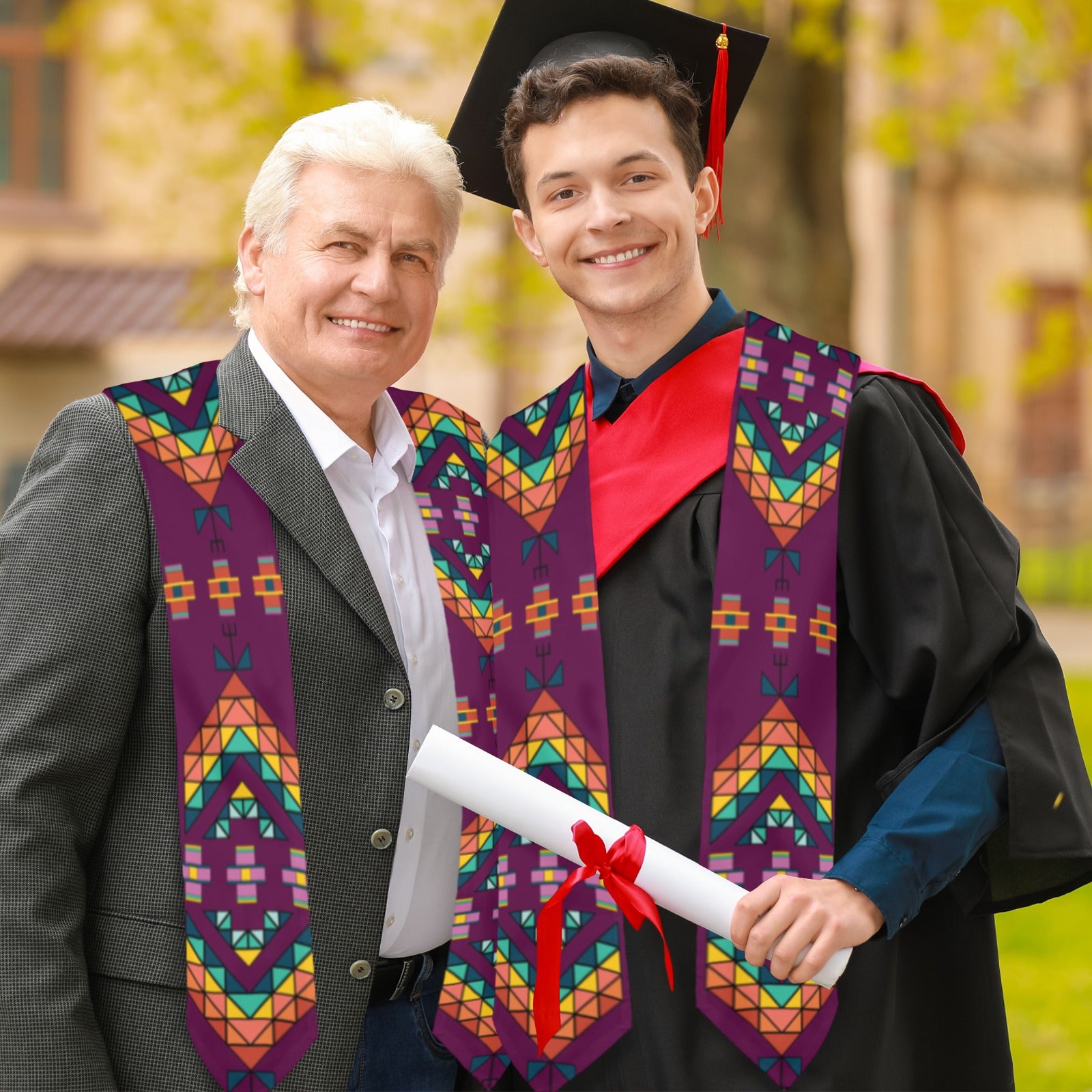 Travois Tipi Berry Graduation Stole