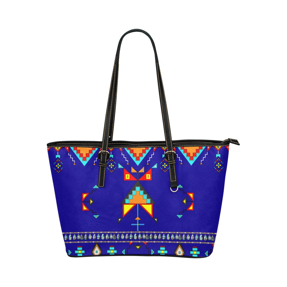 Sentinel of the Plains Navy Leather Tote Bag/Large