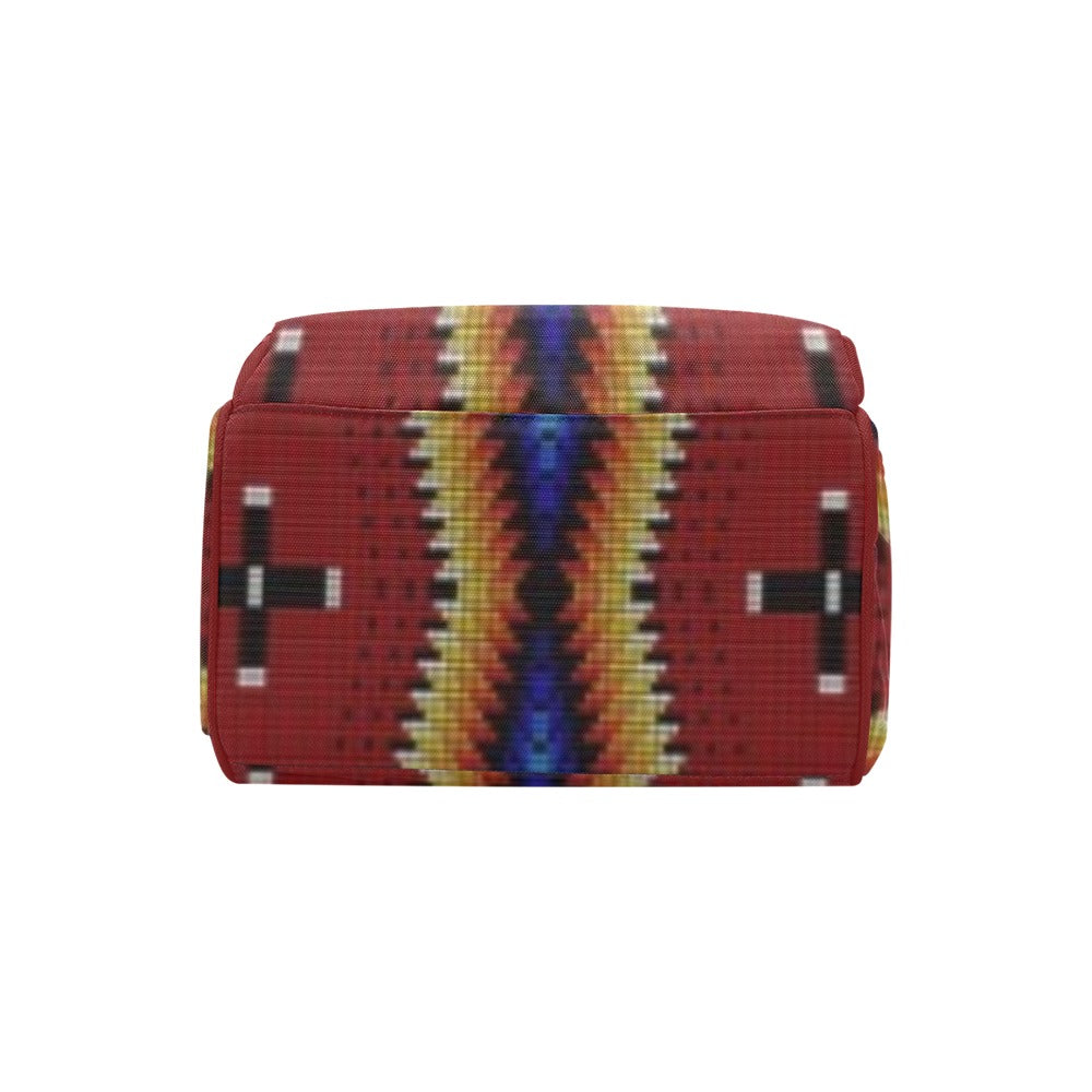 Diamond in the Bluff Red Multi-Function Diaper Backpack/Diaper Bag