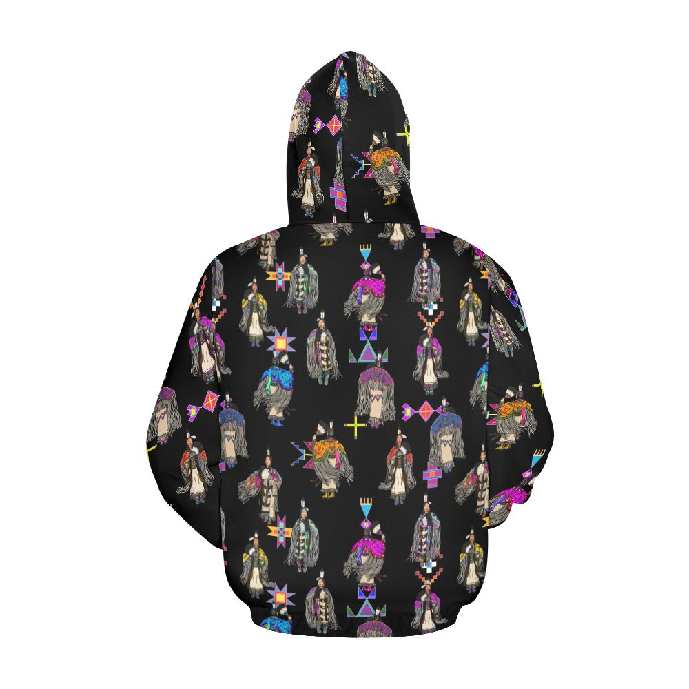 Women's Tradish Dancers Black Hoodie for Men (USA Size)