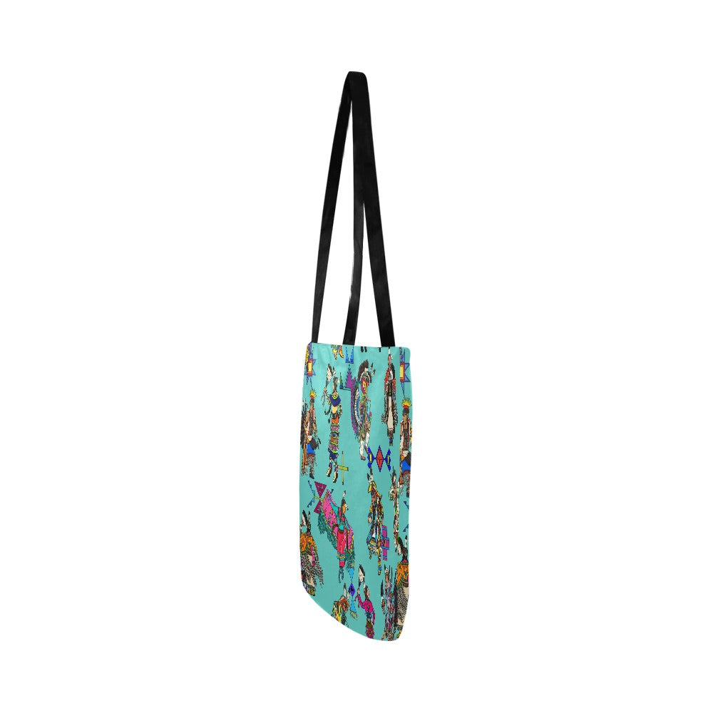 Grand Entry Dancers Eggshell Blue Reusable Shopping Bag (Two sides)