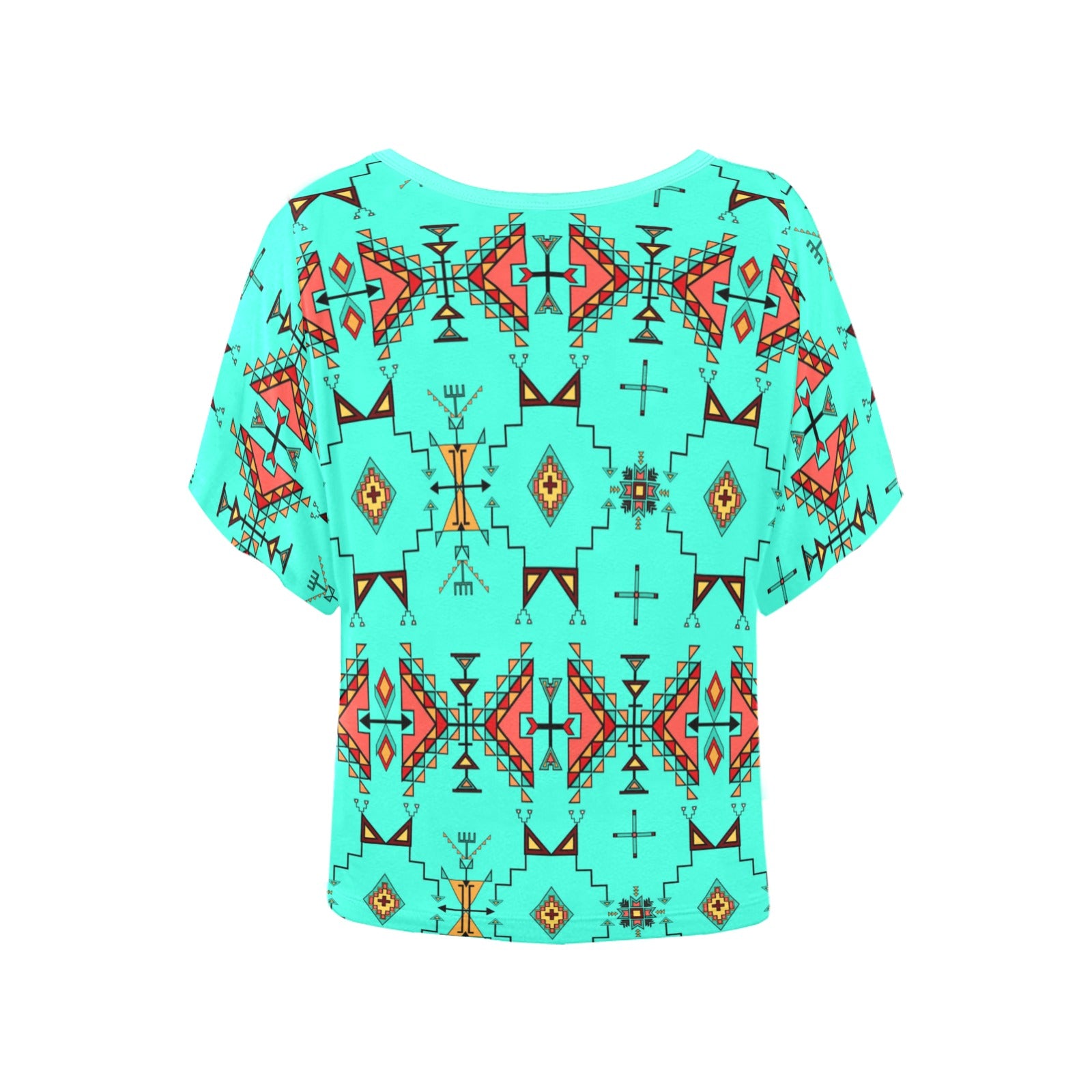 Thunder Flight Turquoise Women's Batwing-Sleeved Blouse T shirt