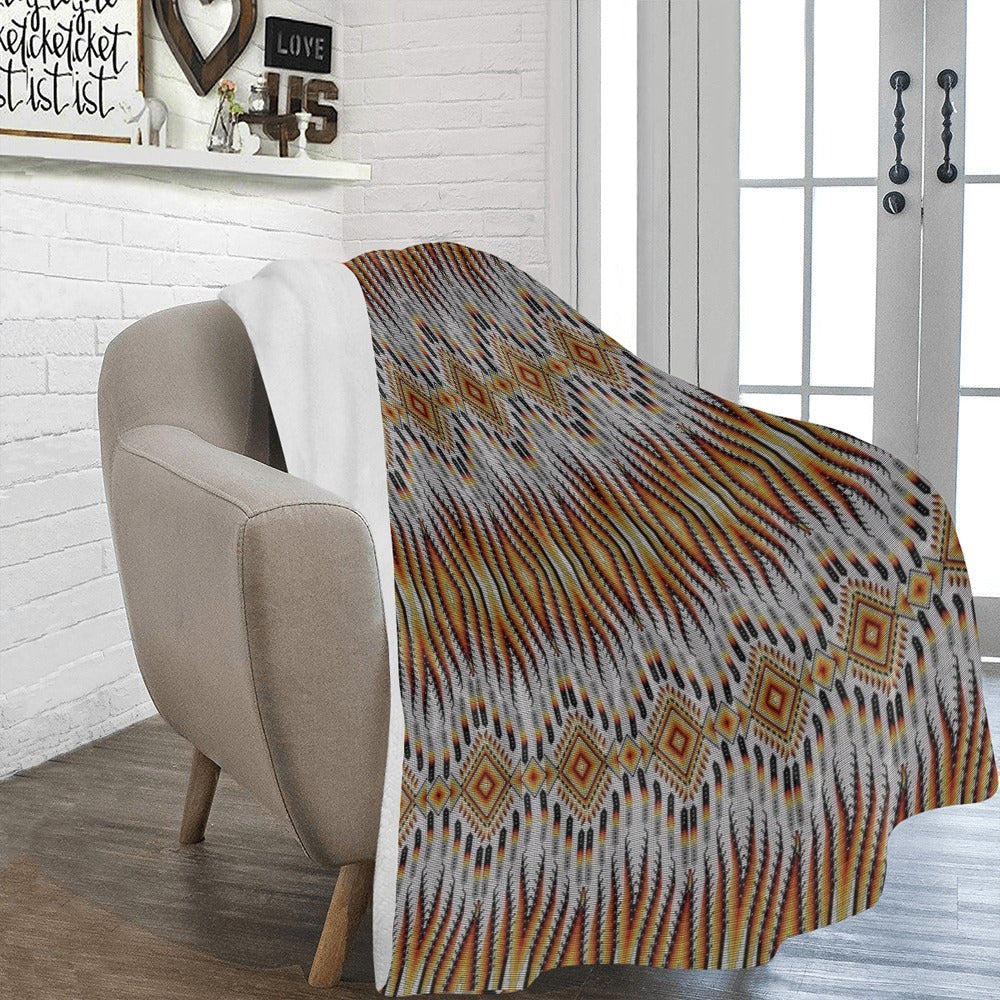 Fire Feather White Ultra-Soft Micro Fleece Blanket 60"x80"