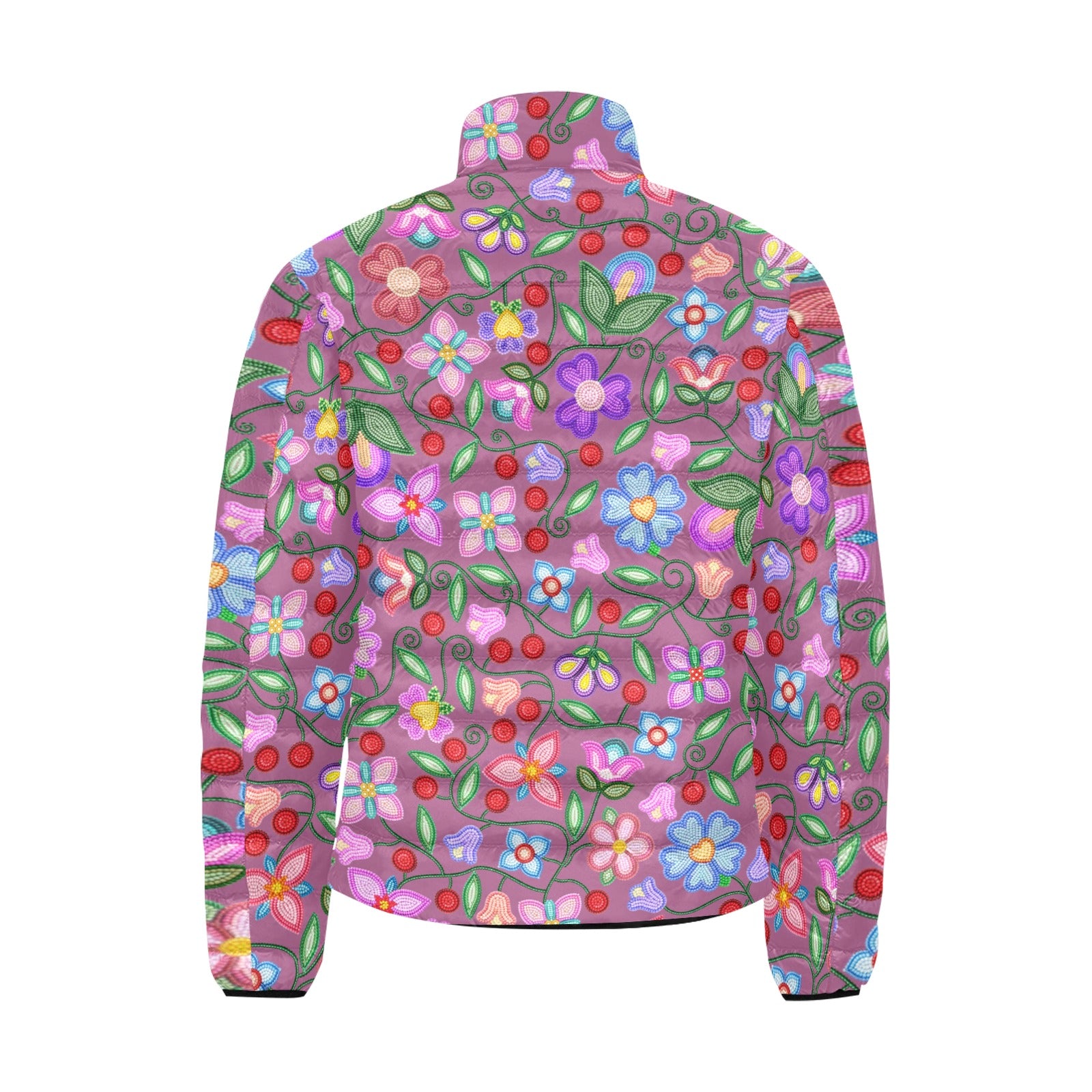 Petal Harmony Dusty Rose Men's Padded Jacket