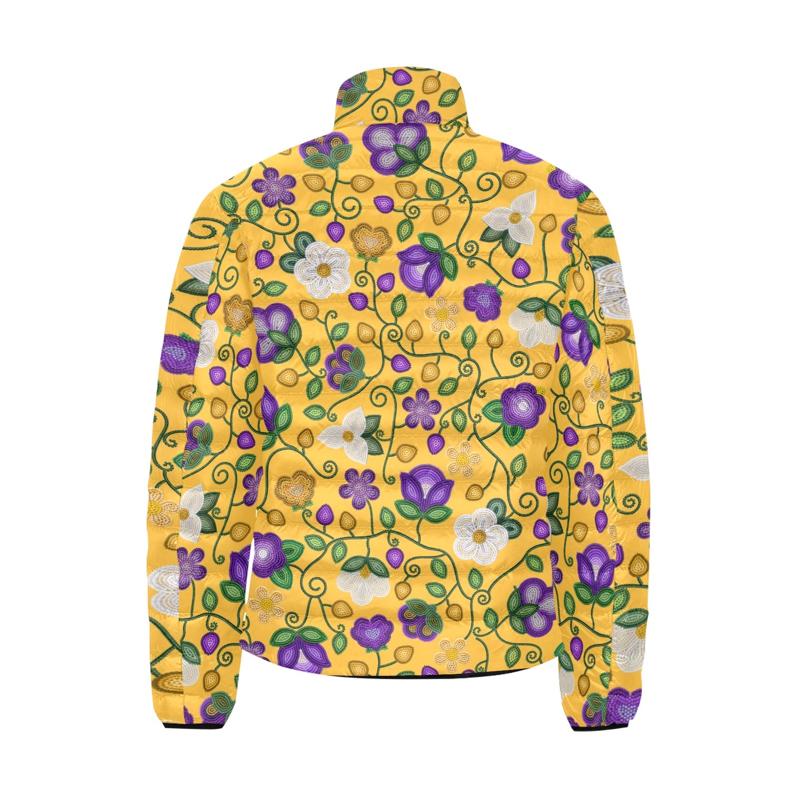 Midnight Moss Bloom Yellow Men's Padded Jacket
