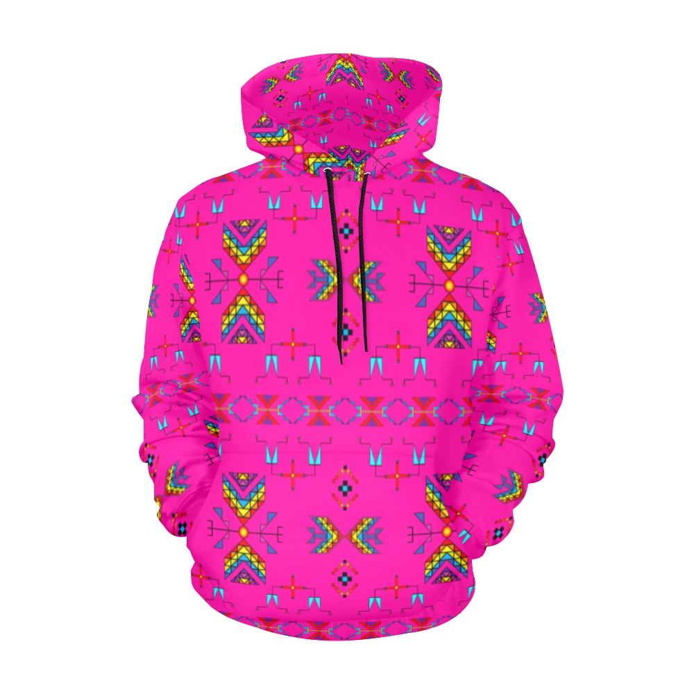 Rainy Chief Rainbow Hot Pink Hoodie for Men (USA Size)