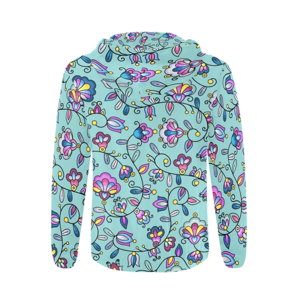 Autumn Bundle Blessing Turquoise Men's Zipper Hoodie