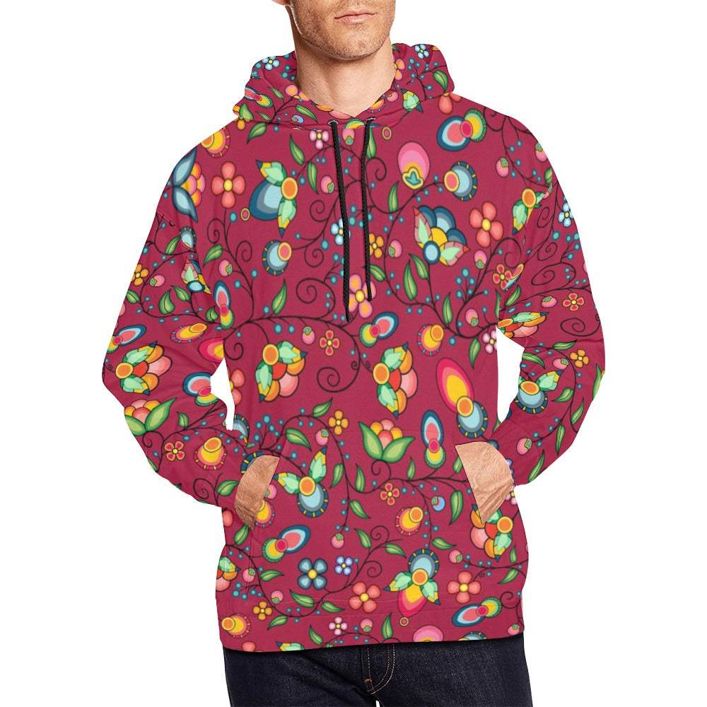 Floral Bounty Magenta Hoodie for Men (USA Size)