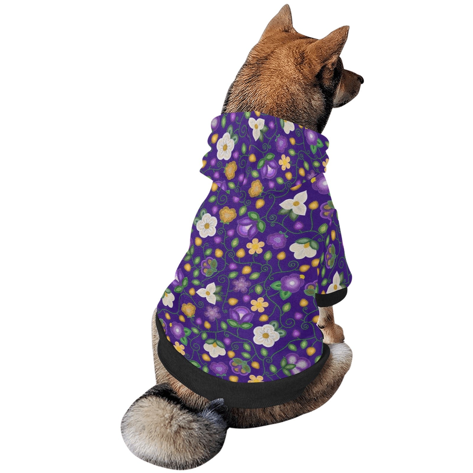 Midnight Moss Bloom Aubergine Pet Dog Hoodie
