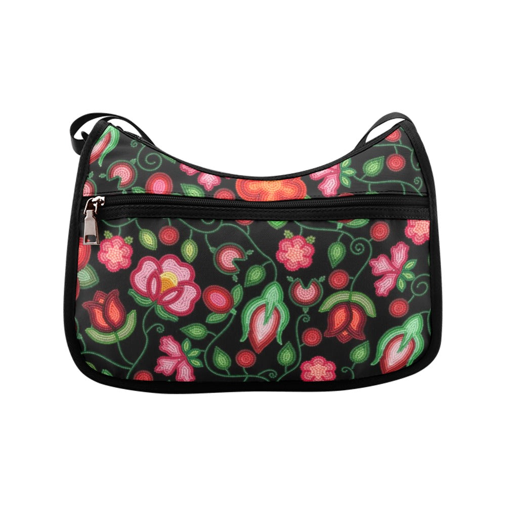 Rose Reverie Black Crossbody Bag