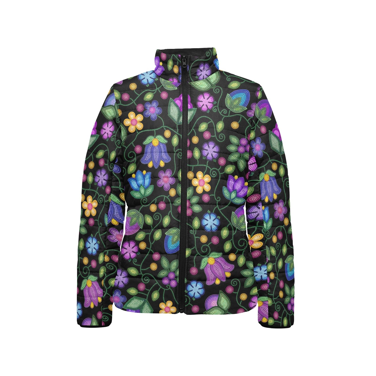Bloom Uplift Black Women's Stand Collar Padded Jacket
