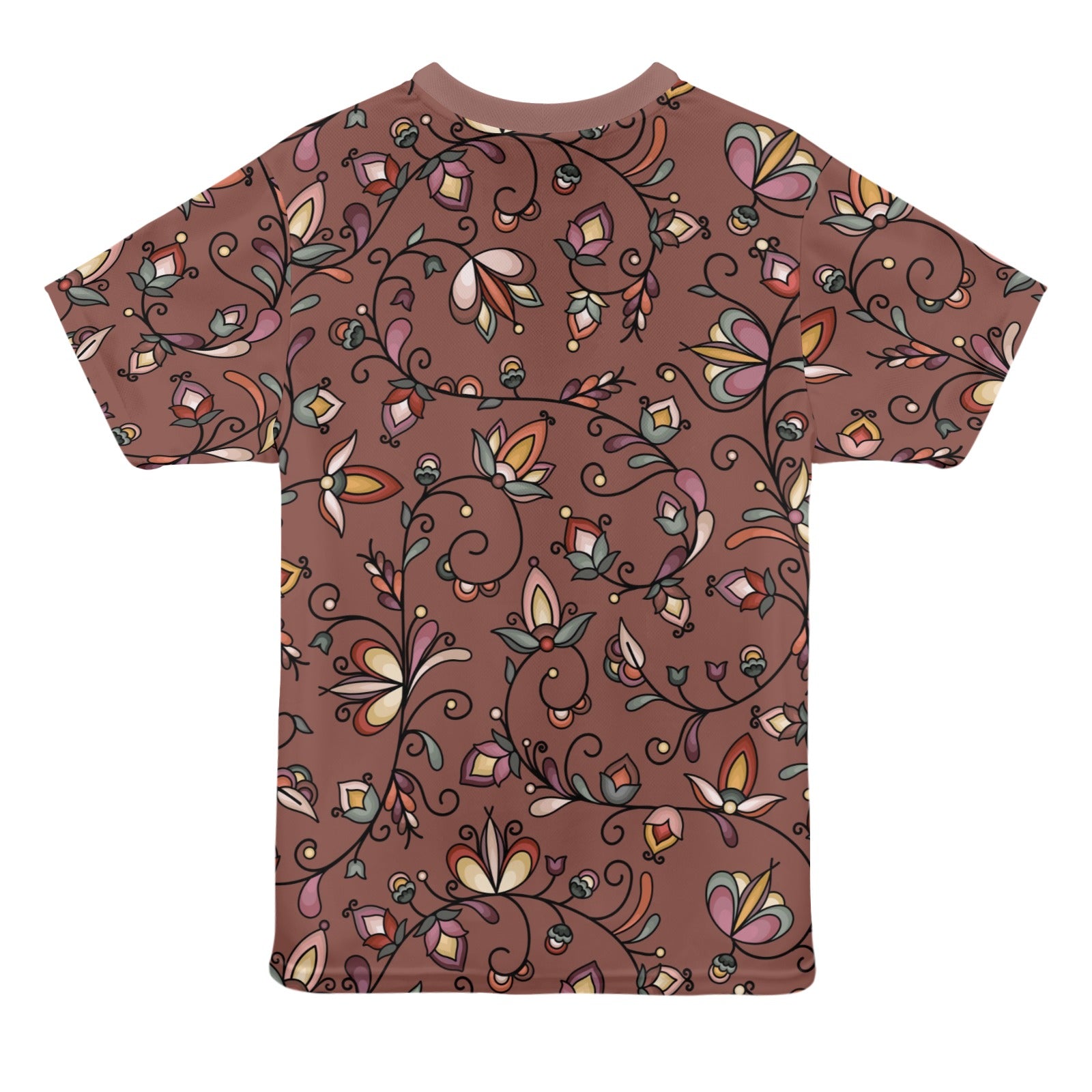 Burnt Sky Petals Brown T-shirt for Women