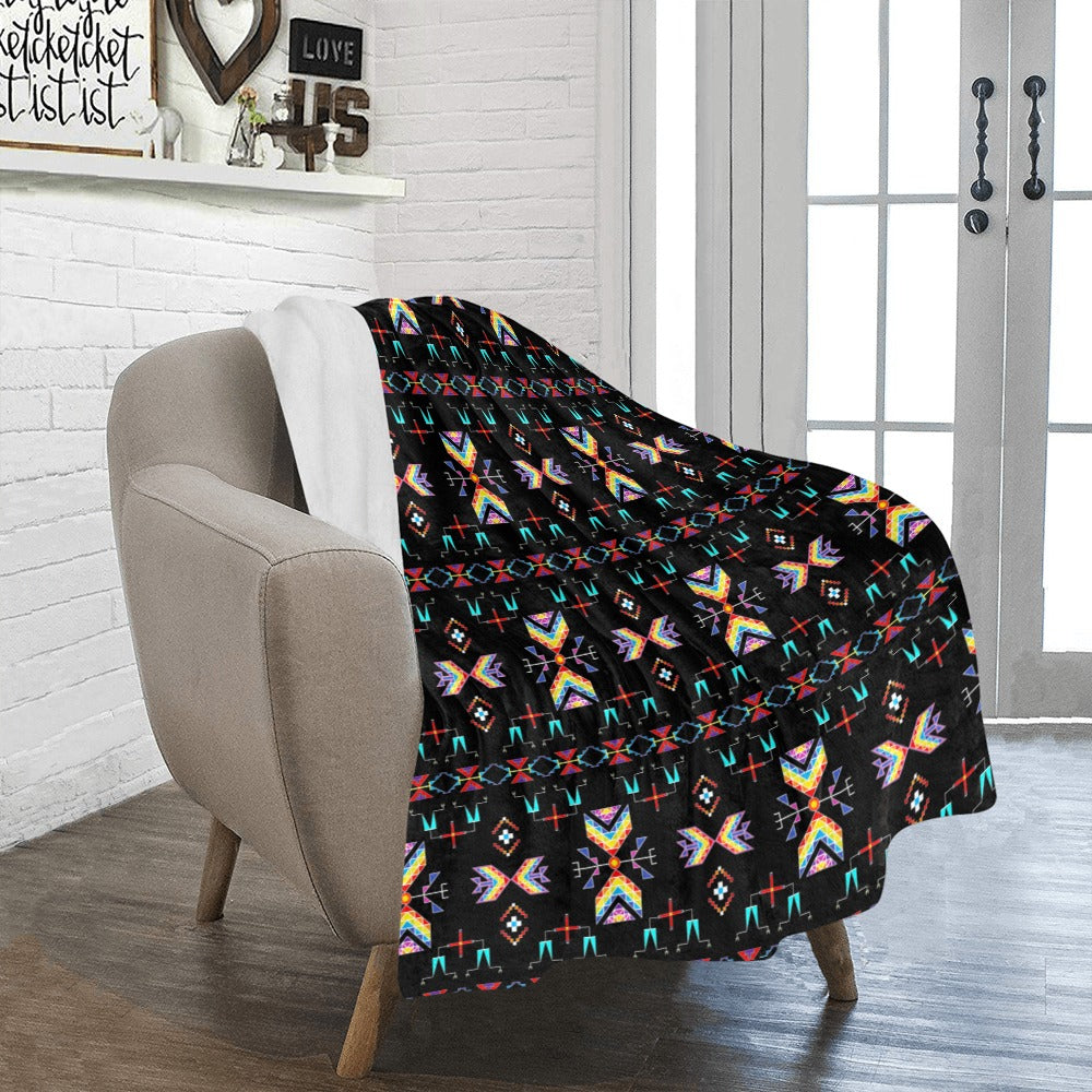 Rainy Chief Rainbow Black Ultra-Soft Micro Fleece Blanket 40"x50"