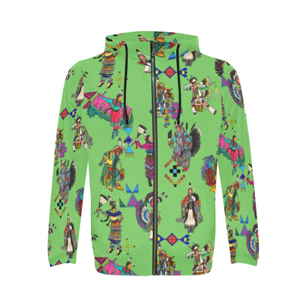 Grand Entry Dancers Grass Men's Zipper Hoodie