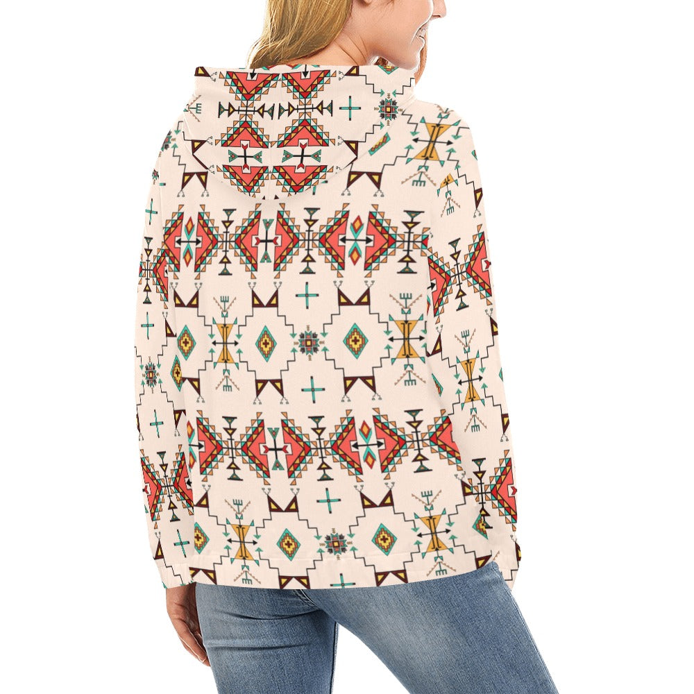 Thunder Flight Cream Hoodie for Women (USA Size)