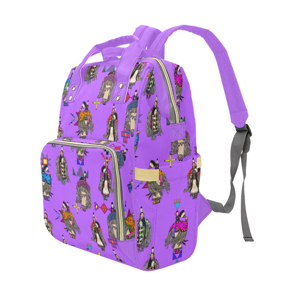 Women's Tradish Dancers Purple Multi-Function Diaper Backpack/Diaper Bag