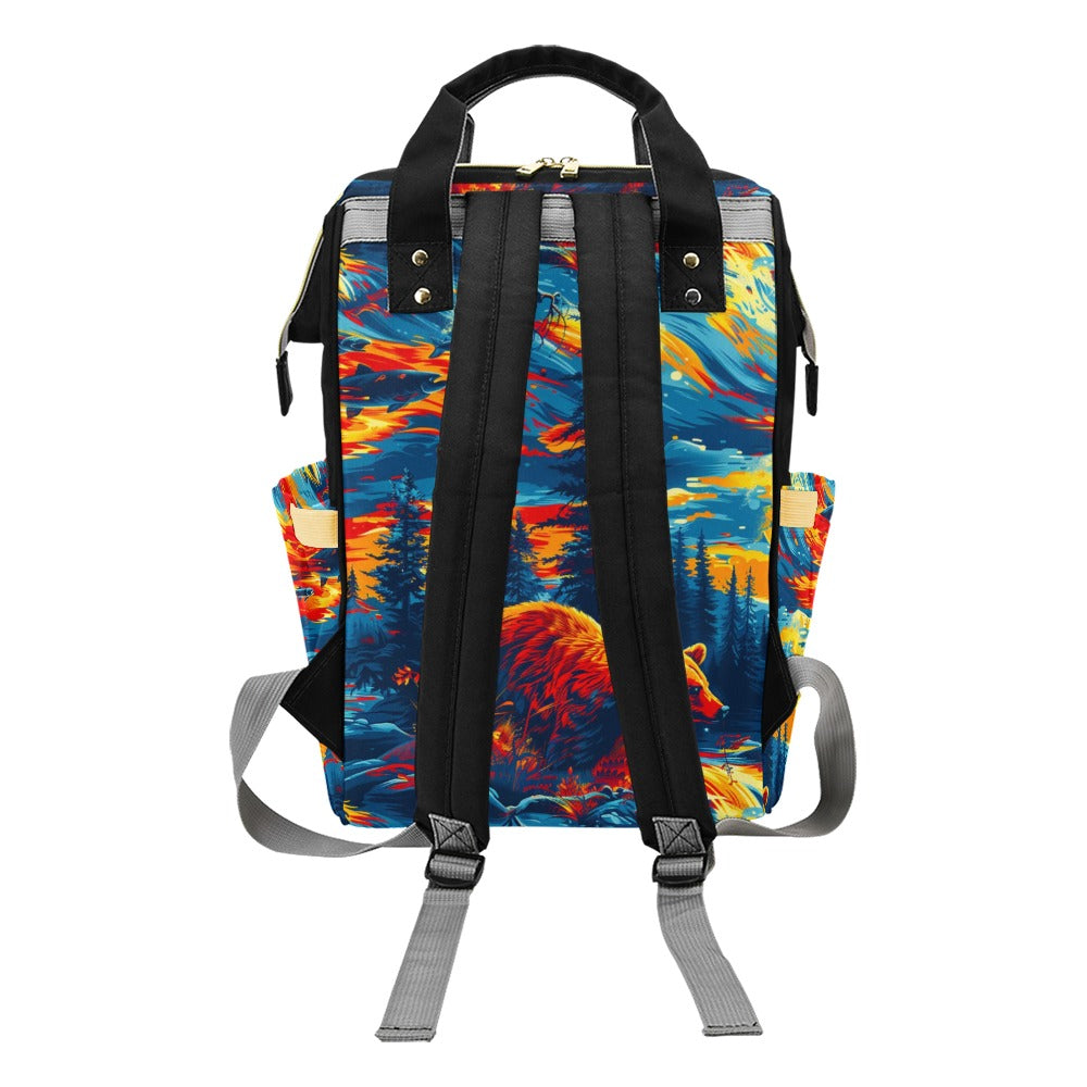Fishing Bear Multi-Function Diaper Backpack/Diaper Bag