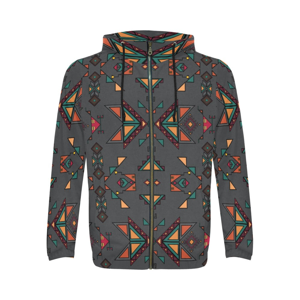 Arrow Dawn Gray Men's Zipper Hoodie