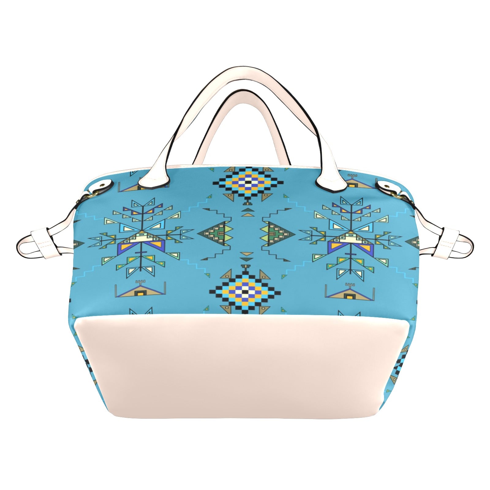 Bear Shield Blue Clover Canvas Tote Bag