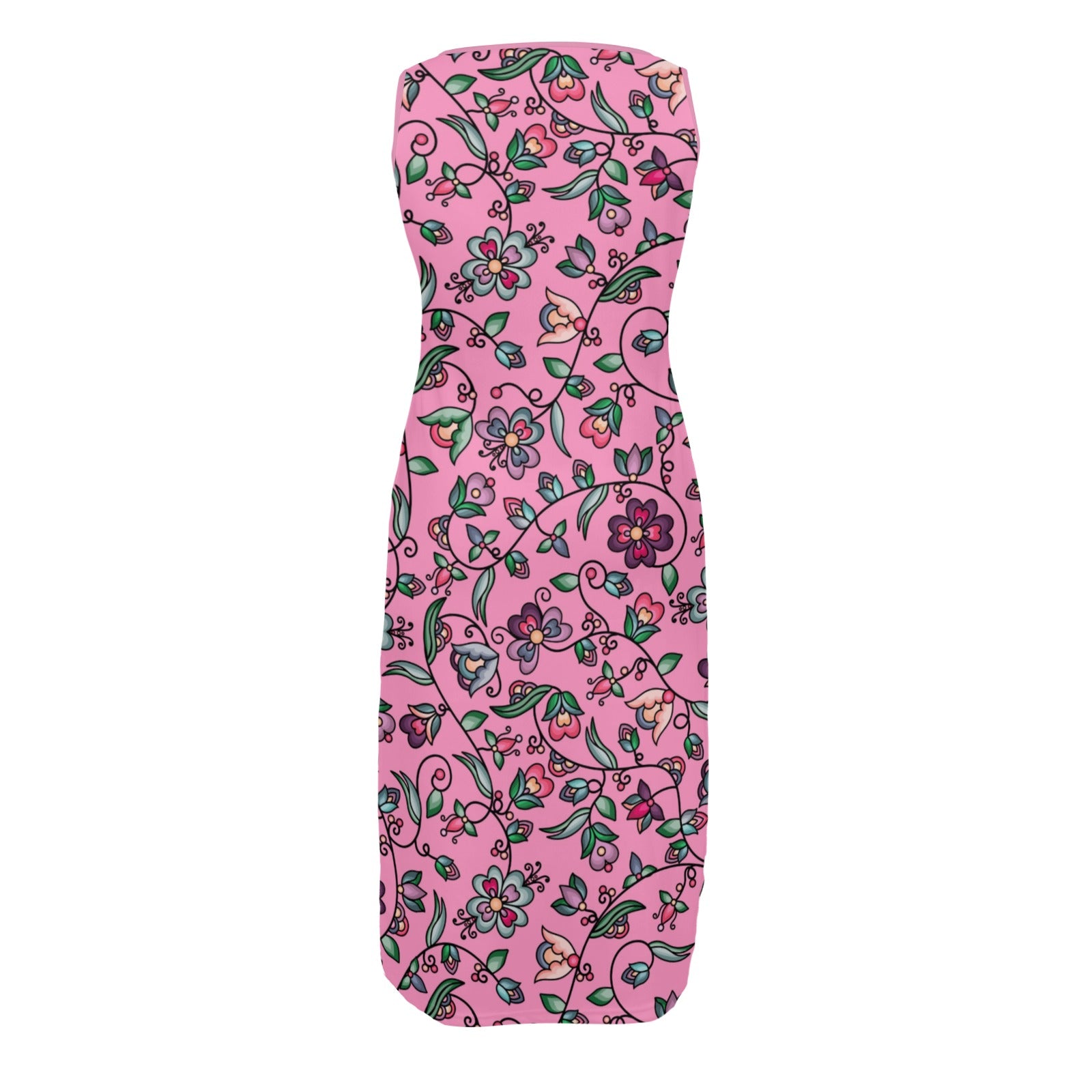 Amber Evening Garland Pink Phaedra Sleeveless Open Fork Long Dress