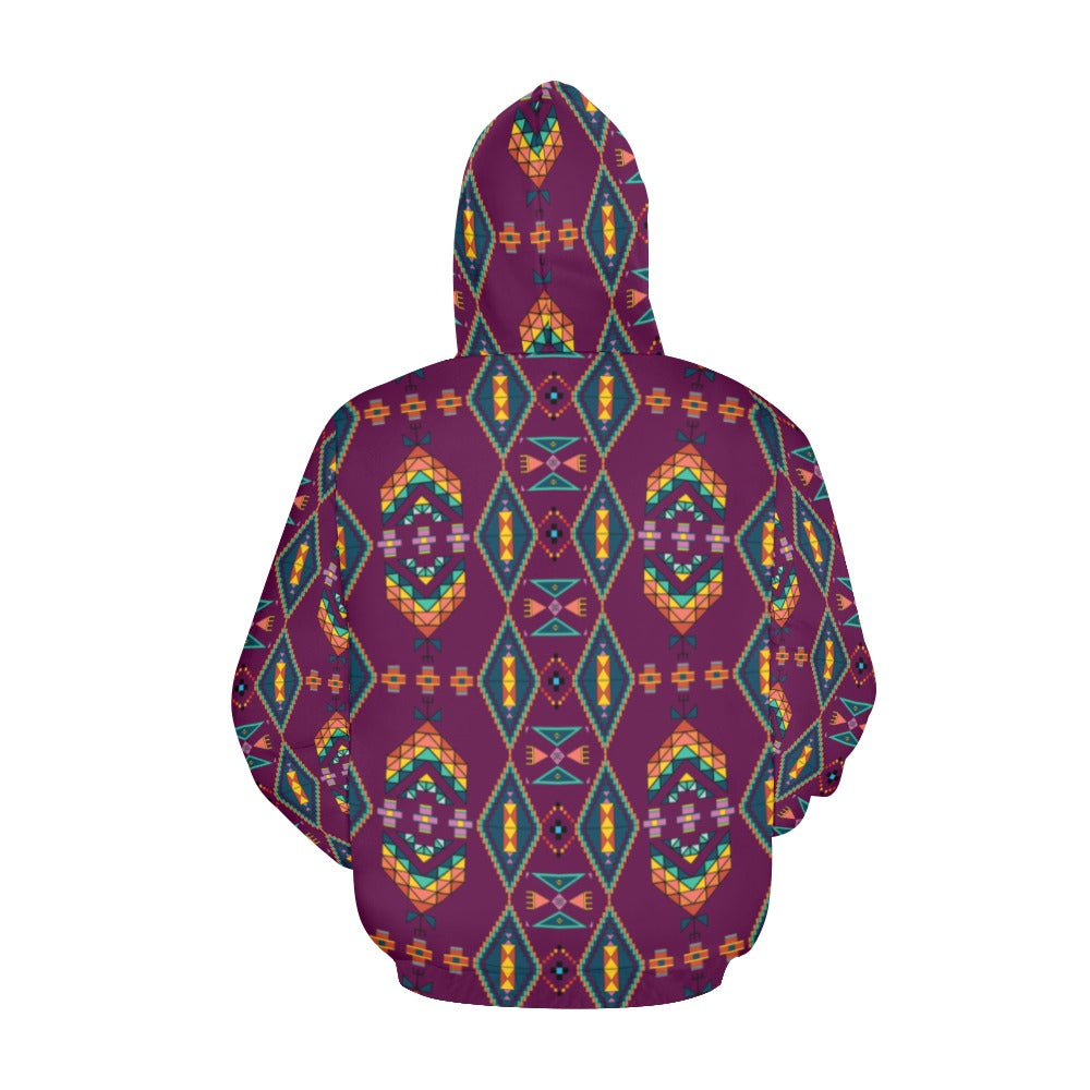 Travois Tipi Berry Hoodie for Women (USA Size)