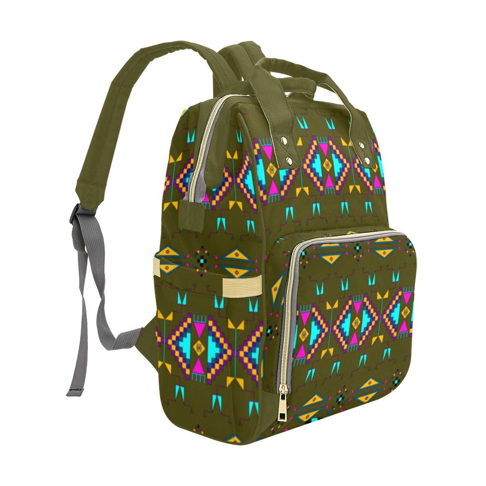 Rite of Passage Olive Multi-Function Diaper Backpack/Diaper Bag