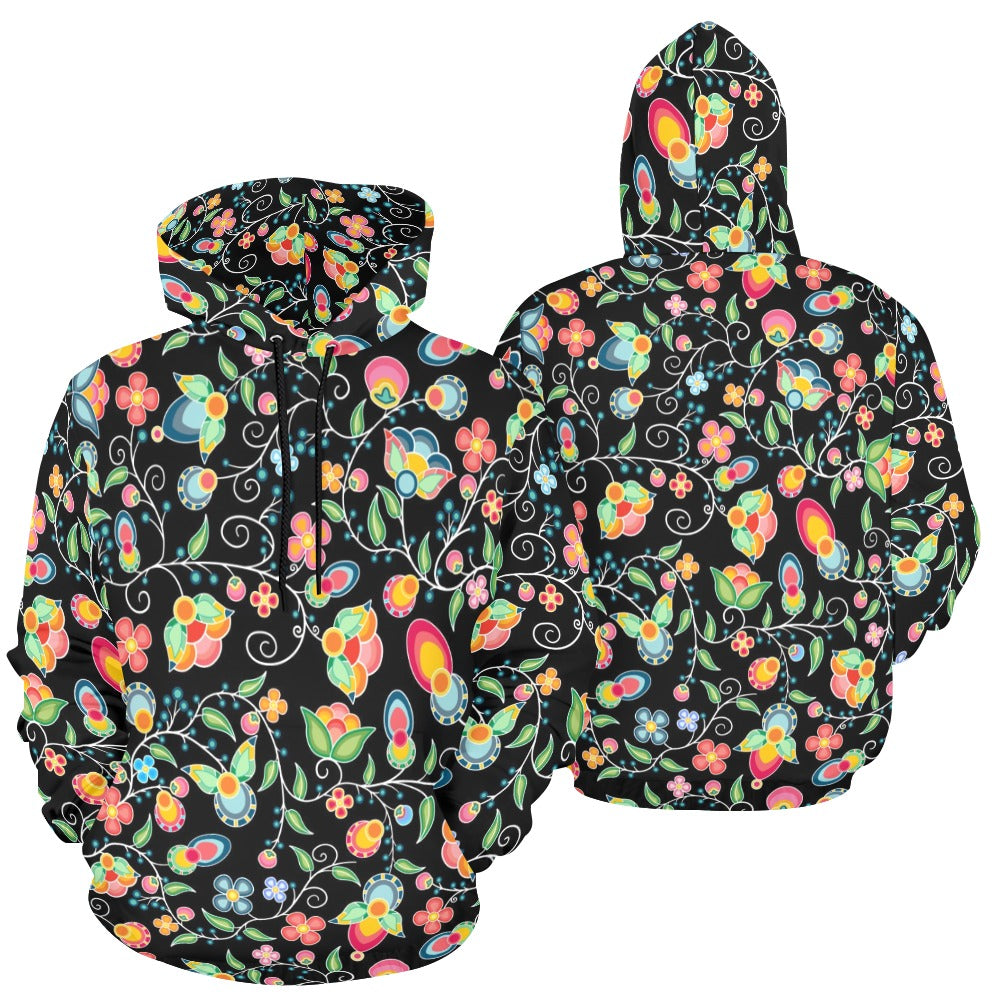 Floral Bounty Black Hoodie for Men (USA Size)